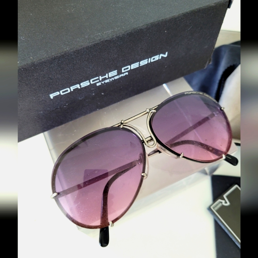 PORSCHE AVIATOR SUNGLASSES P648 With alternative mirror lens NWT